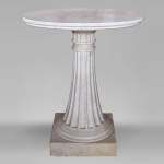 Neoclassical style pedestal table made out of Carrara marble