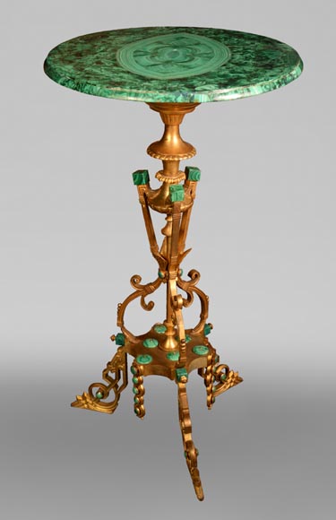 Malachite and gilt bronze gueridon, end of the 19th century-0