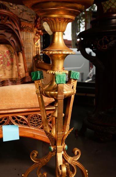 Malachite and gilt bronze gueridon, end of the 19th century-2