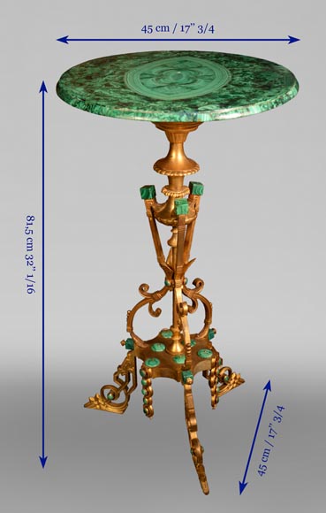 Malachite and gilt bronze gueridon, end of the 19th century-7