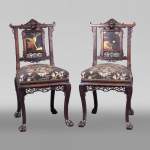 Pair of chairs inspired by the Far East