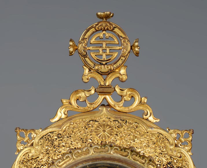 Ferdinand BARBEDIENNE (attributed to) - Gilded bronze set clock in