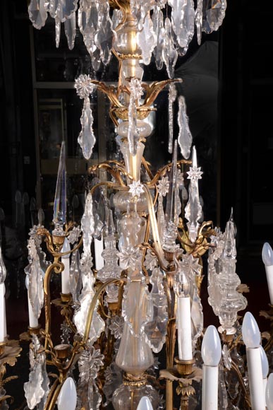 Large antique Napoleon III style chandelier with pendants-1