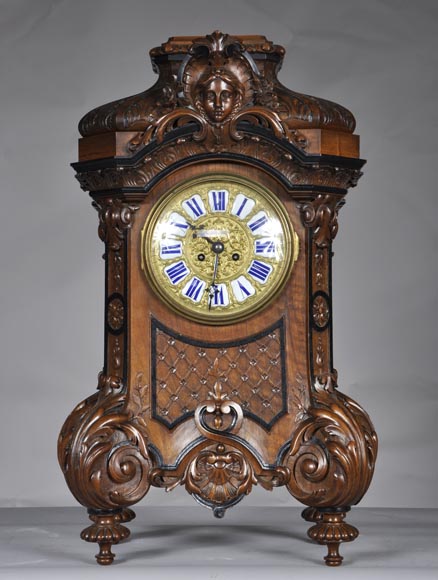 Mazarov (attributed to), Neo-Renaissance carved walnut cartel clock Mazarov (attributed to), Neo-Renaissance carved walnut cartel clock-0