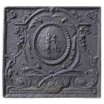 Daphne and Apollo, antique Louis XVI style fireback with a mythological decor