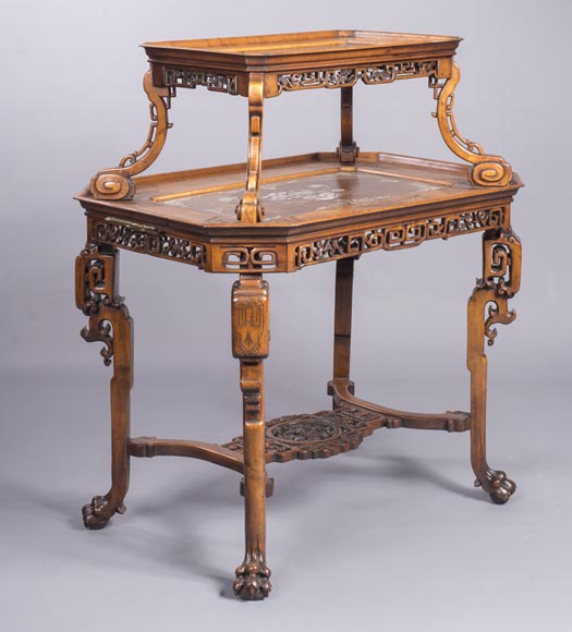 Japanese style tea table with mother-of-pearl inlays - Gueridons