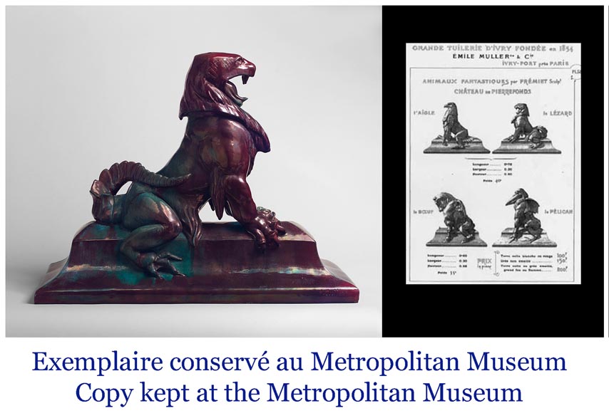 Emmanuel FREMIET (1824-1910) et Emile MÜLLER ET CIE The Eagle and The Lizard, ridge tiles after the sculpture of the Château of Pierrefonds-14