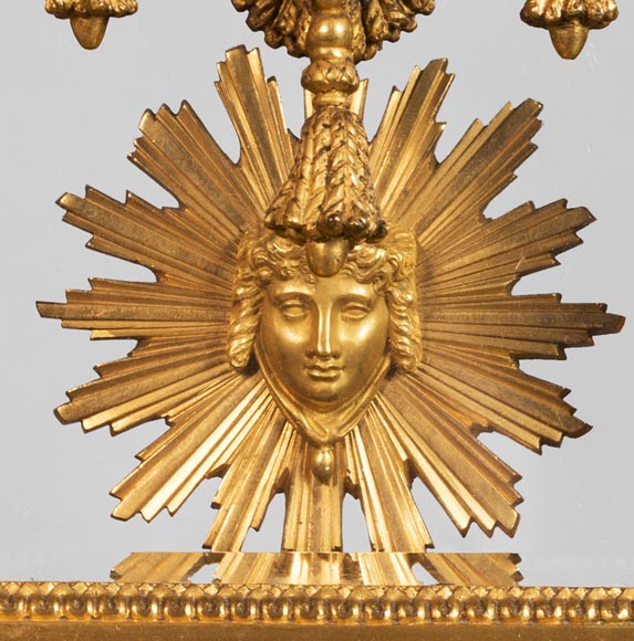 Louis XVI style clock, in gilded bronze-3