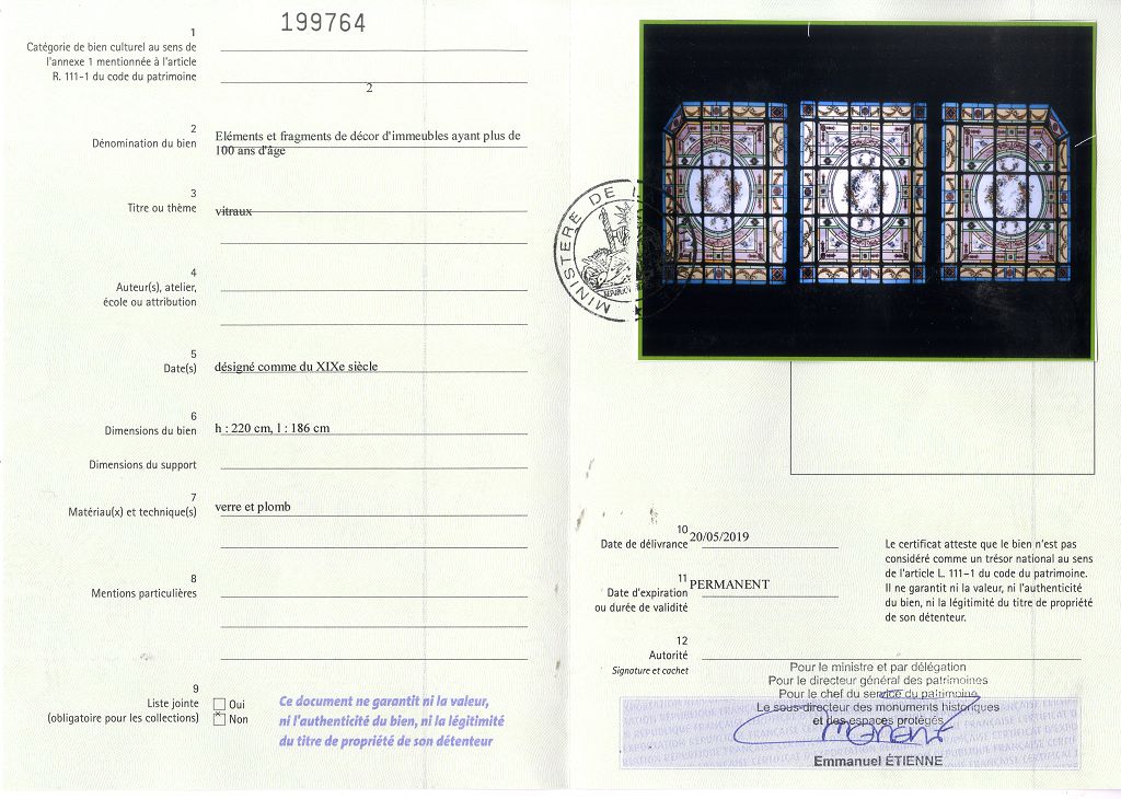 Export certificate