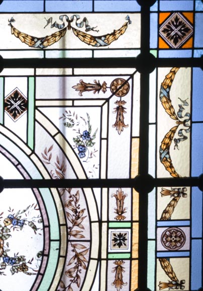 Set of three ceiling panels in stained glass made for an hotel’s dining room-5