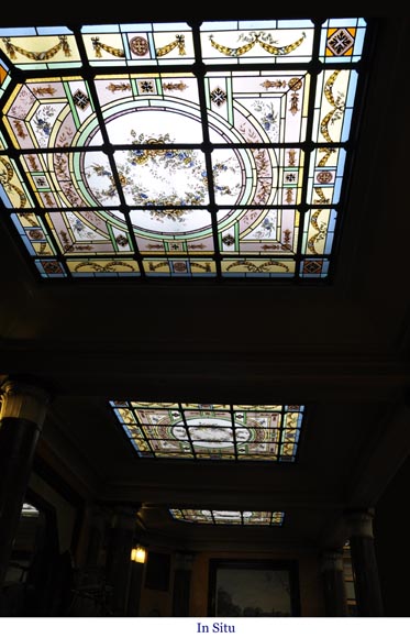 Set of three ceiling panels in stained glass made for an hotel’s dining room-7