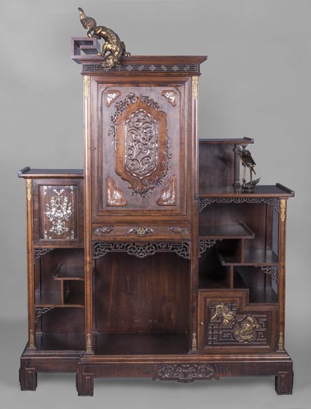 watanabe　アンティークヴィンテージフランスPAPIER Gabriel VIARDOT (1830-1906) - Japanese style shelf cabinet with