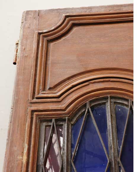 Wood door from the 18th century with 19th century iron openings-1