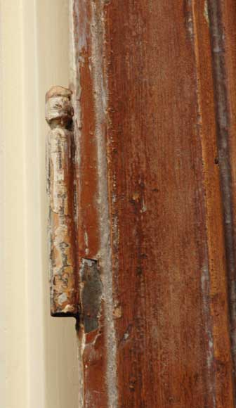 Wood door from the 18th century with 19th century iron openings-4