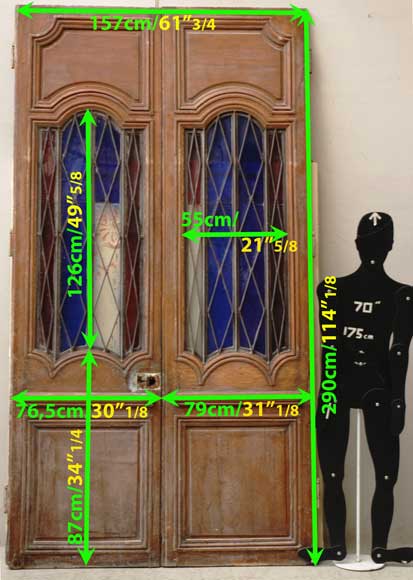 Wood door from the 18th century with 19th century iron openings-11