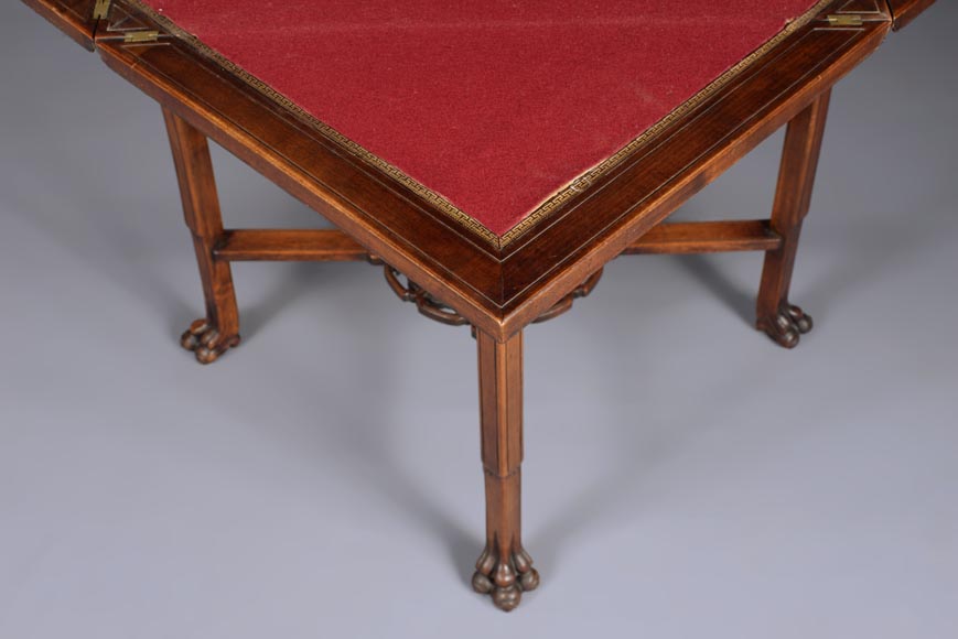 Japanese style game table with an engraved decoration-10