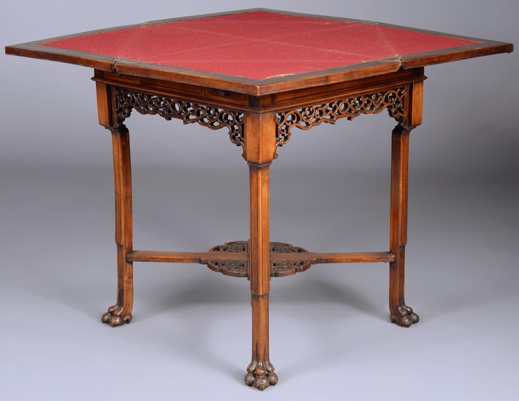 Japanese style game table with an engraved decoration-11