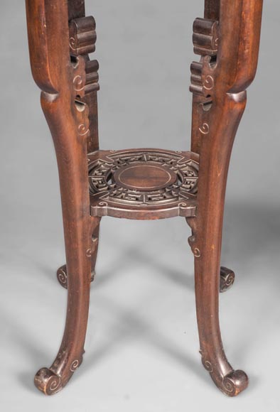 Gabriel VIARDOT (attributed to) - Pair of japanese style pedestals with lion's heads-2