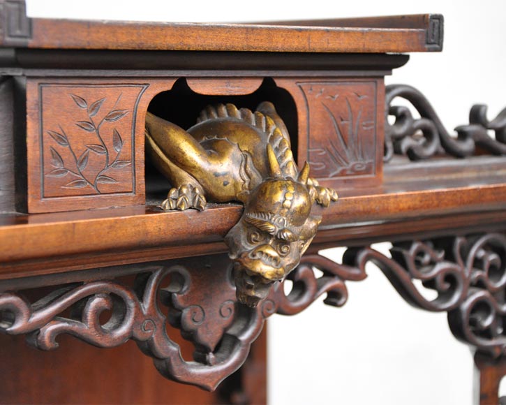 Gabriel VIARDOT (attributed to) - Japanese style cupboard with dragon-4