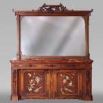 Washbasin cabinet and its mirror in the Far Eastern style