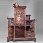 Gabriel VIARDOT (1830-1906) - Japanese style shelf unit with dragon and Foo dog