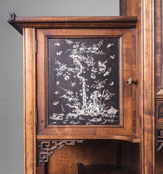 Gabriel VIARDOT (1830-1906) - Japanese style shelf unit with dragon and Foo dog-7