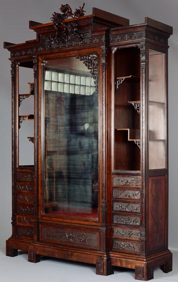 GABRIEL VIARDOT (attr. to) - Bedroom furniture composed of a wardrobe  and a bed in tinted sycamore-13