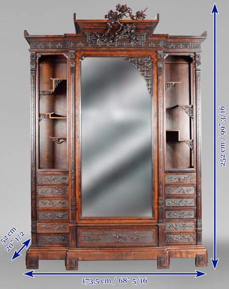 GABRIEL VIARDOT (attr. to) - Bedroom furniture composed of a wardrobe  and a bed in tinted sycamore-20