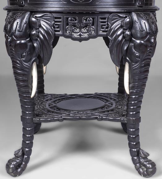 Japanese pedestal table, elephant head base-2