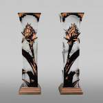BACCARAT, Pair of vases with thistles, circa 1890