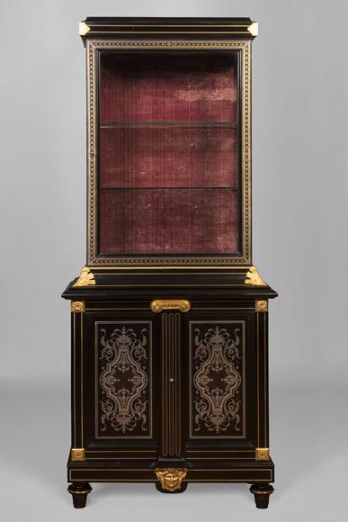 L'ESCALIER DE CRISTAL - Display cabinet in metal marquetry and bronze ornaments-0