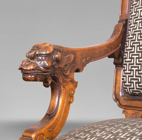 Gabriel VIARDOT (attributed to) - Set of two dragon chairs-11