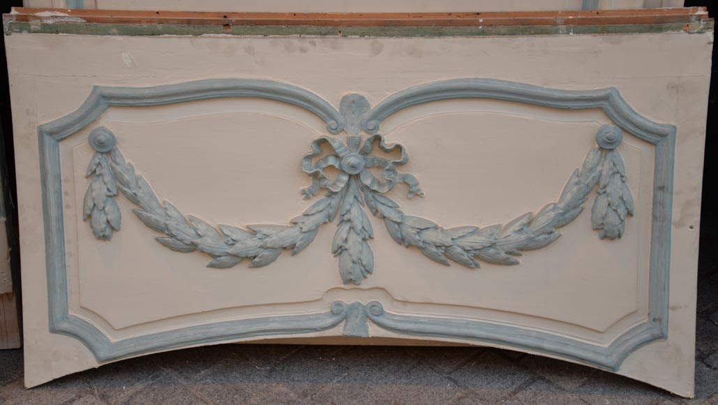 Element of a Louis XV style paneled room white and pale blue-13