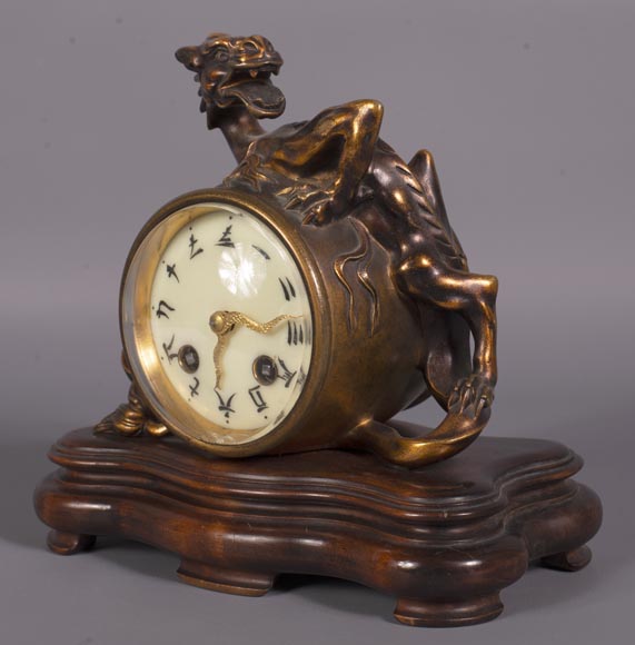 Japanese bronze dragon clock-1