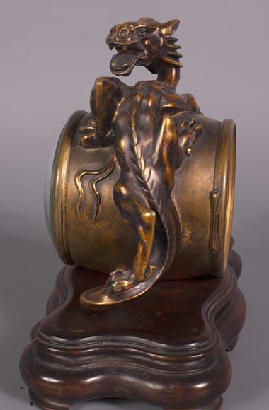 Japanese bronze dragon clock-4