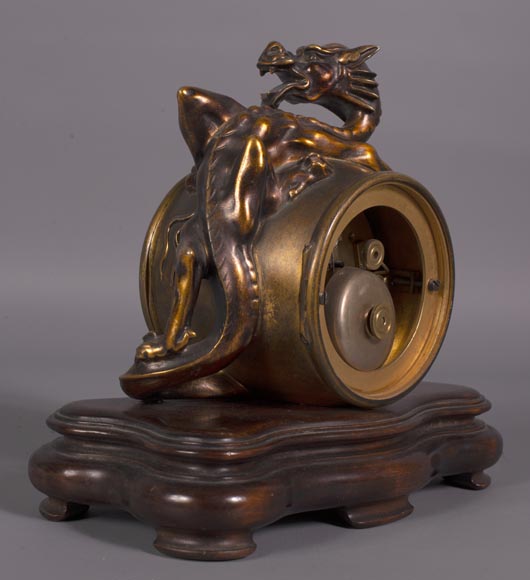 Japanese bronze dragon clock-5