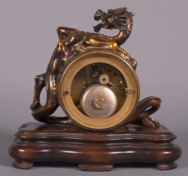 Japanese bronze dragon clock-6