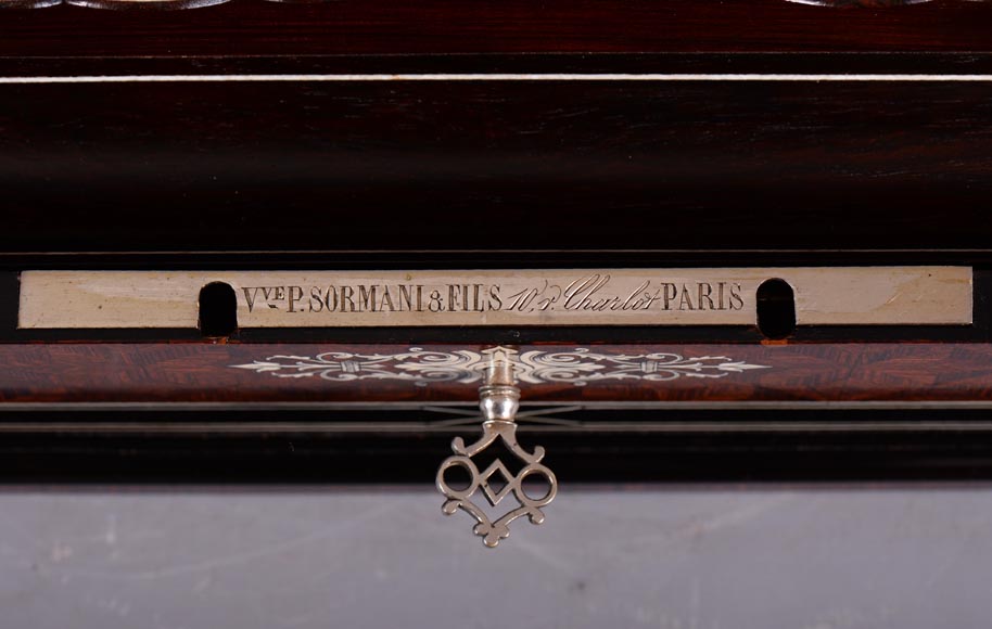 Maison SORMANI, Luxurious writing set in mahogany, ebony and ivory marquetry-12