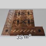Antique parquet flooring in the Napoleon III style, inlaid with different types of wood, with a surface area of 35 m2