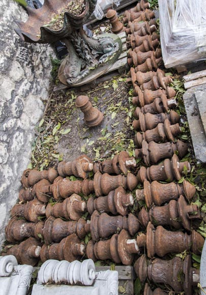 Set of 42 cast iron mooring bollards-1