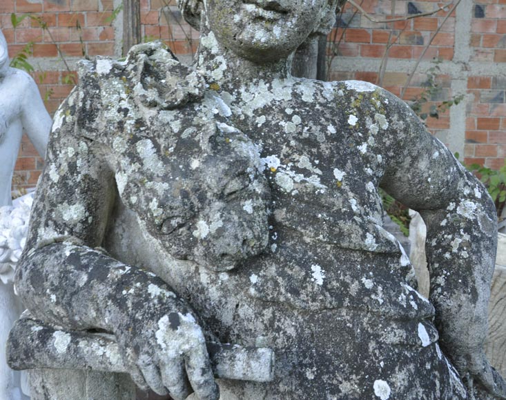 Hercule child, stone garden statue-1