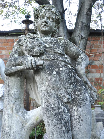 Hercule child, stone garden statue-2
