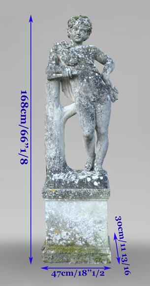 Hercule child, stone garden statue-9