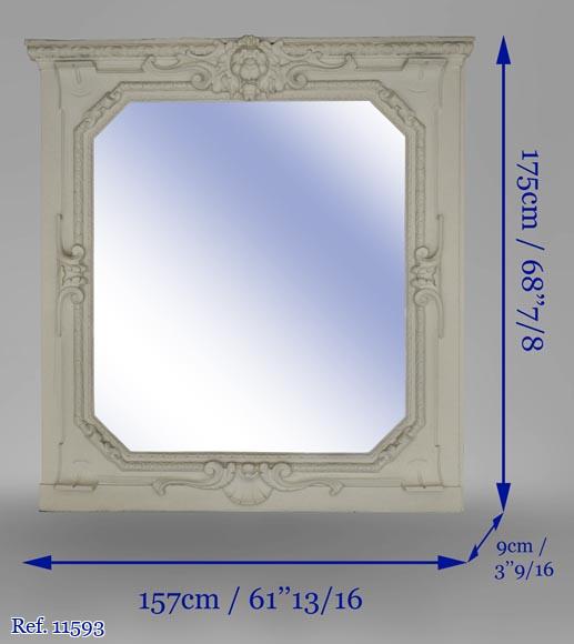 An antique mirror in the Napoleon III style, pediment decorated with a lion's head-7