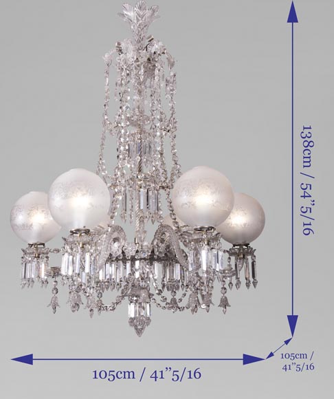 BACCARAT Crystal - Chandelier with six lights-7