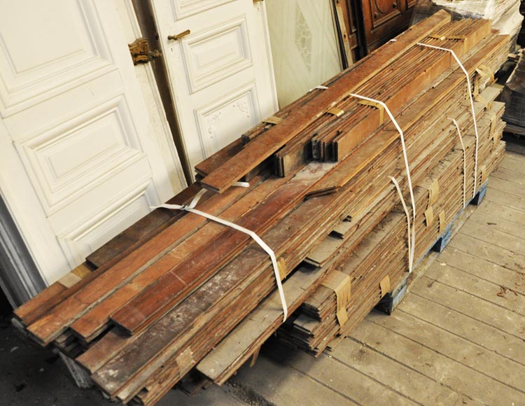 Linear mahogany parquet flooring from the 19th century-0