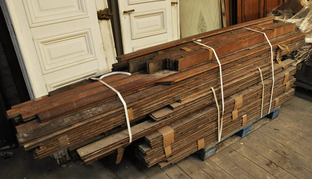 Linear mahogany parquet flooring from the 19th century-1