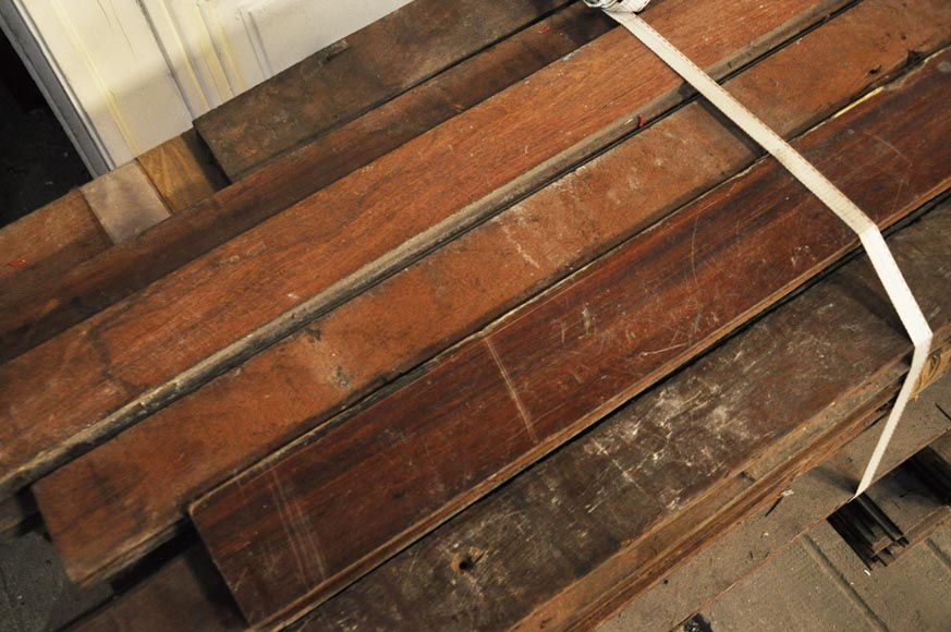 Linear mahogany parquet flooring from the 19th century-2