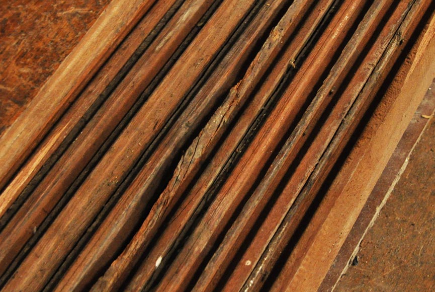 Linear mahogany parquet flooring from the 19th century-4