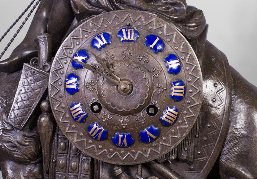Clock with a egyptian meharist on his mount, late 19th century-3